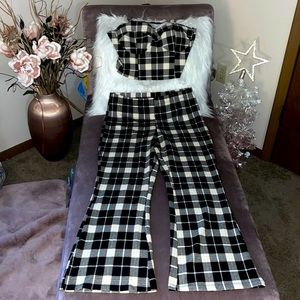 Checker bell bottoms set